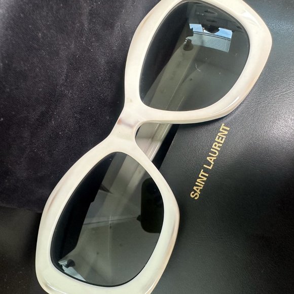 SAINT LAURENT CATE EYE IVORY SUNGLASSES SL 423 - Picture 12 of 12